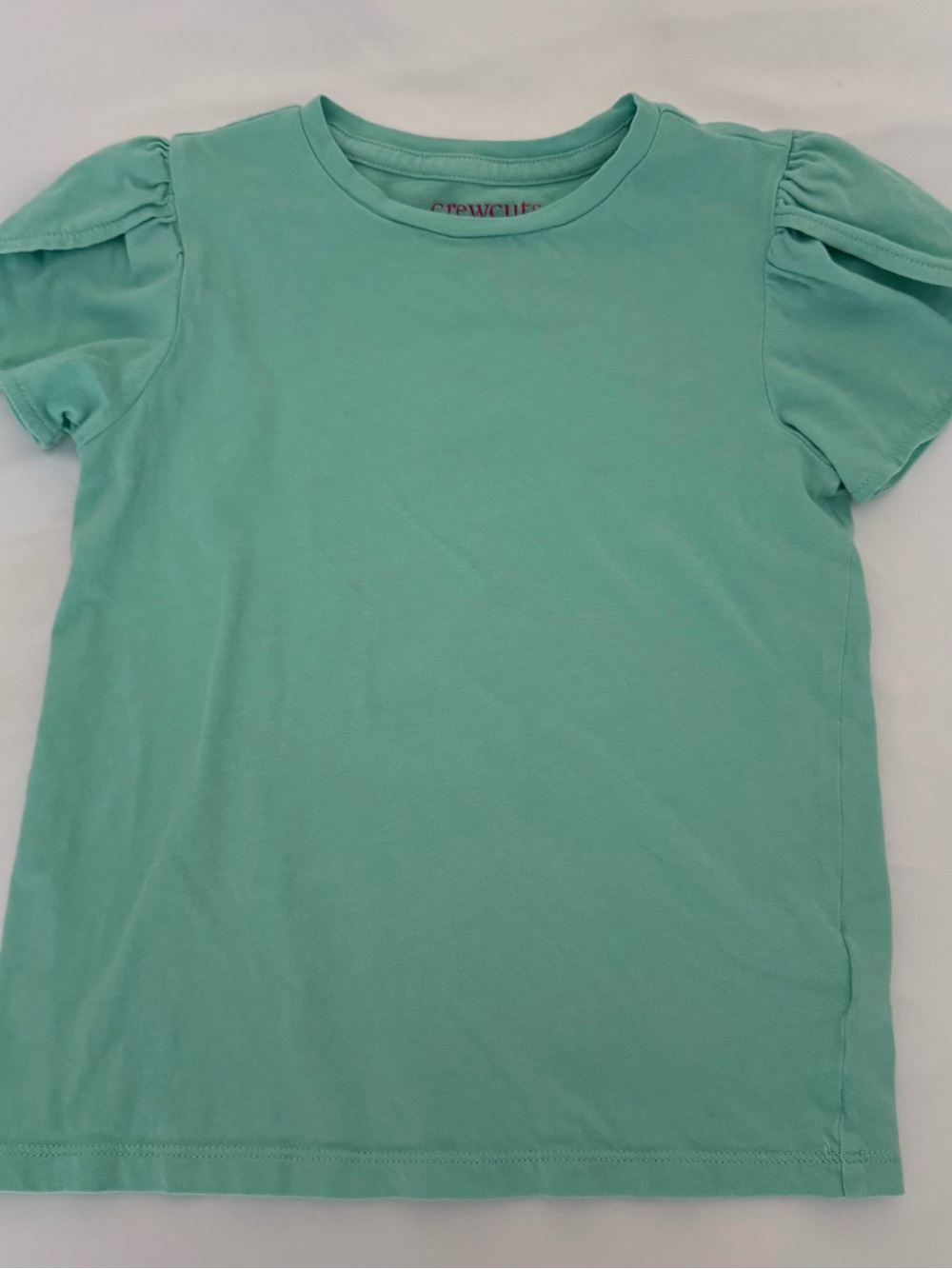 Crewcuts Mint Green Puff Sleeve Tee